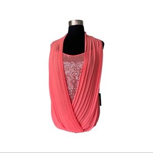 Robbi & Nikki coral draped blouse NWT